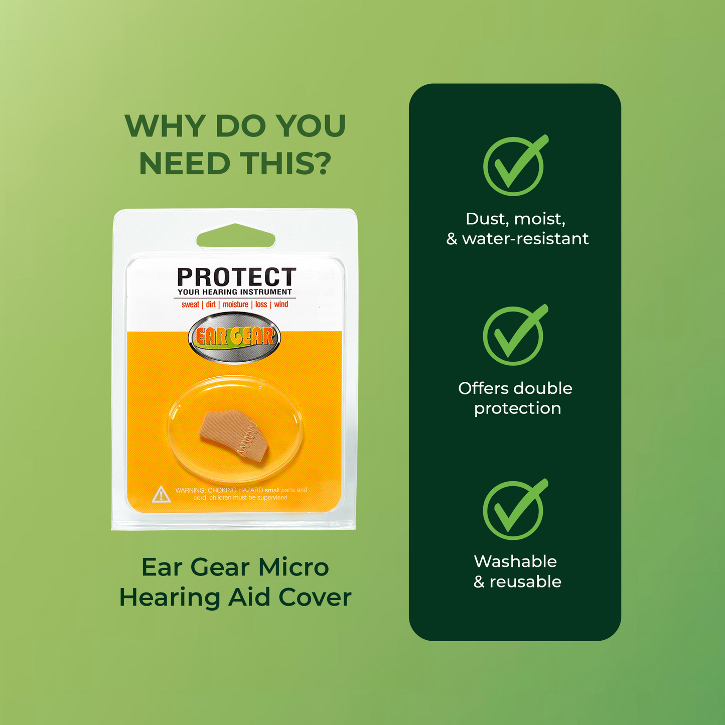 Ear Gear Micro Hearing Aid Protection Cover (Per Piece)
