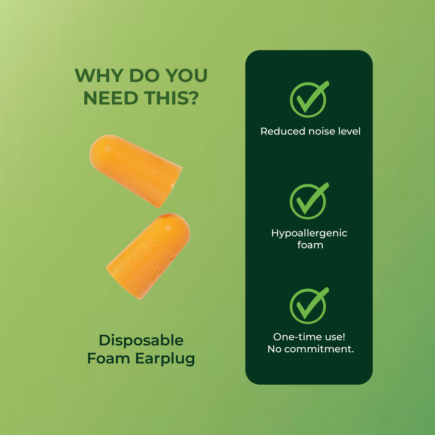 Disposable Foam Ear Plugs